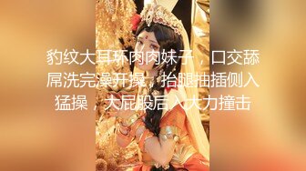 豹纹大耳环肉肉妹子，口交舔屌洗完澡开操，抬腿抽插侧入猛操，大屁股后入大力撞击