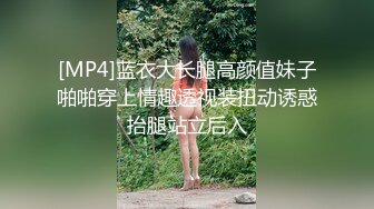 [MP4]蓝衣大长腿高颜值妹子啪啪穿上情趣透视装扭动诱惑抬腿站立后入